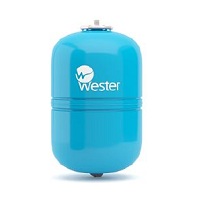 Мембранный бак для водоснабжения вертикальный Wester WAV12л, подключение 3/4 дюйма