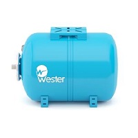 Мембранный бак для водоснабжения горизонтальный Wester  WAO100л, подключение 1 дюйм