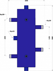 Гидравлический разделитель G 20/20 , до 25 кВт, подача-обратка 3/4