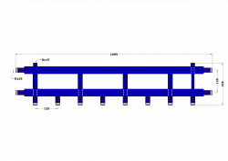 Коллектор DB25-U4+1.25.125, до 40 кВт, подача-обратка 1 ", потребители 1"