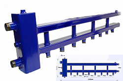 Коллектор с гидрострелкой DGB32-U4+1.25.125, до 70 кВт, подача-обратка 1 1/4", потребители 1"