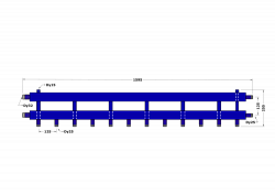 Коллектор DB32-U6+1.25.125, до 70 кВт, подача-обратка 1 1/4", потребители 1"