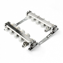 Коллекторная группа в сборе с запорно-регулирующими вентилями INOX STEEL 1" 3/50 3 выхода