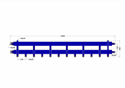 Коллектор DB40-U6+1.25.125, до 100 кВт, подача-обратка 1 1/2", потребители 1"